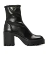 Prada Ankle Highheeled Boots In Black