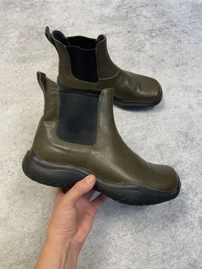 Pre-owned Prada Ankle Leather Boots In Brown