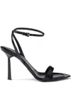 Prada Logo-detailed Leather Sandals In Black