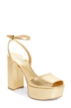 Prada Ankle Strap Platform Sandal In Nude