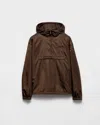 Prada Re-nylon Anorak In Brown