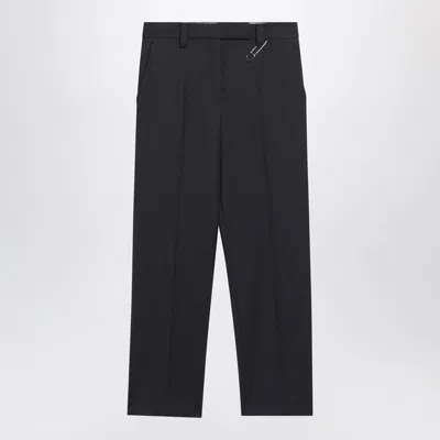 PRADA PRADA  ANTHRACITE GREY WOOL TROUSERS