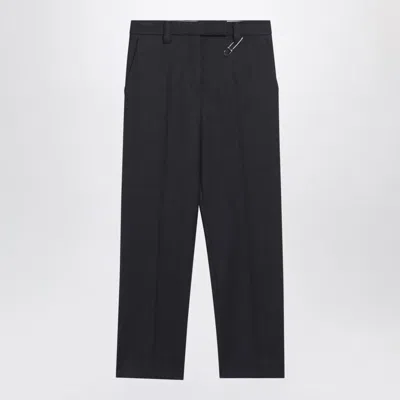 Prada Anthracite Grey Wool Trousers In Gray