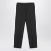 Prada Anthracite Grey Wool Trousers Men In Black
