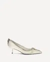 Prada Exposed Seam Kitten Heel Pump In White