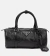 Prada Antique Leather Tote Bag In Nero
