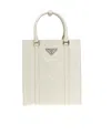 Prada Antique Nappa Leather Tote Bag In White