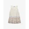 PRADA ANTIQUE-SKIRT LINEN MINI DRESS