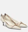 Prada Distressed Leather Pointed-toe Pumps In White