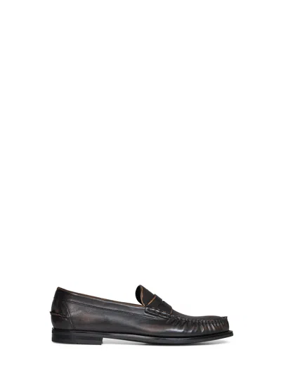 Prada Antiqued Calf Leather Loafer In Multi
