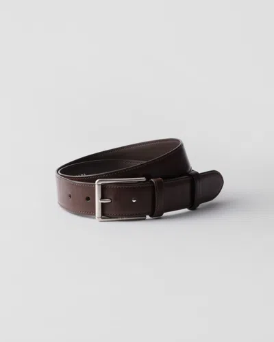 Prada Antiqued Leather Belt