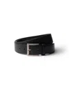 Prada Antiqued Leather Belt In Black