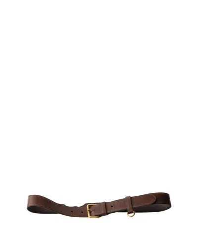 Prada Antiqued Leather Belt In Brown