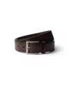 Prada Antiqued Leather Belt In Coffee