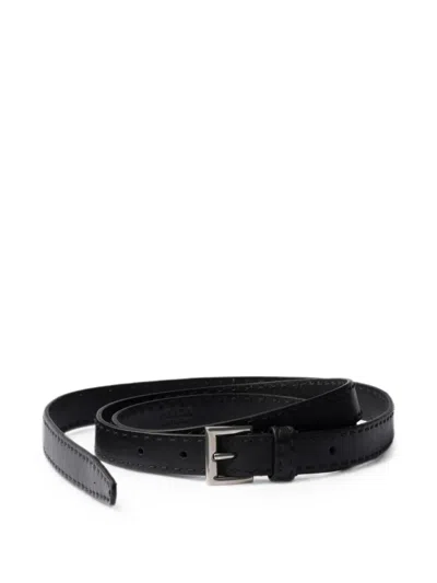 Prada Antiqued Leather Belt In Neutral