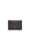 Prada Antiqued Leather Card Holder In Graphite