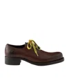 Prada Antiqued-leather Lace-up Shoes In Multi
