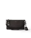 Prada Antiqued Leather Pouch In Graphite