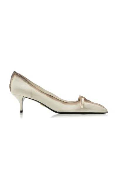 PRADA ANTIQUED LEATHER PUMPS