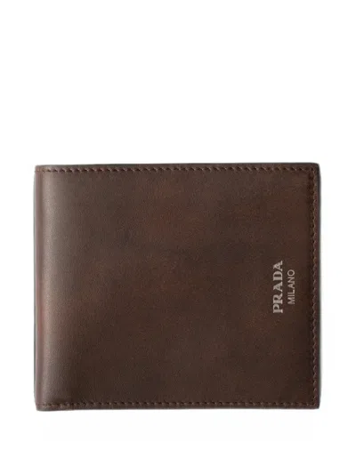 PRADA ANTIQUED LEATHER WALLET