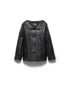 Prada Nappa Leather Single-breasted Jacket In Black