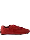 Prada Montecarlo Re-edition 2005 Antiqued Nappa Leather Sneakers In Red