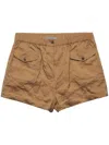 Prada Elasticated Waistband Stretched Shorts In Neutrals