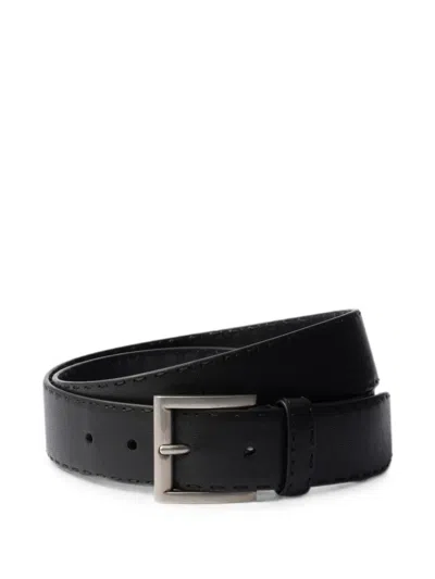 Prada Antiqued-leather Belt In Black