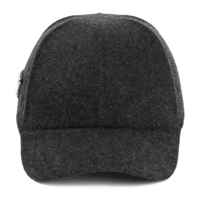 Prada Virgin Wool Felt Baseball Cap In Grey