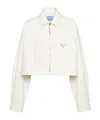 Prada Denim Blouson Jacket In White