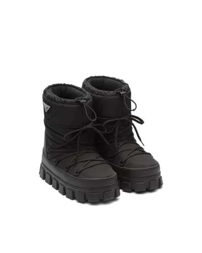 Prada Re-nylon Gabardine Après Ski Booties In Black