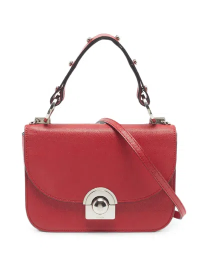 Pre-owned Prada Arcade Tote Bag In Red