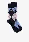 Prada Argyle Check Ribbed Socks In Multicolor
