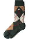 Prada Multicolor Cotton Socks In F0342 Green