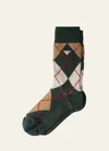 PRADA ARGYLE METAL LOGO SOCKS