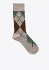 Prada Argyle Pattern Socks In White