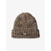 Prada Womens Brown Argyle Wool-knitted Beanie In Brown