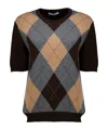 Prada Argyle-knit Sweater In Multi