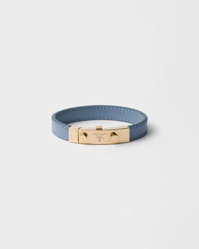 Prada Armband Aus Saffiano-leder In Blue