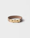 Prada Women's Saffiano Leather Bracelet In Brown