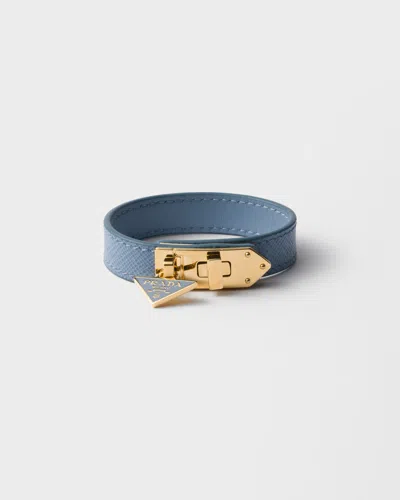 Prada Armband Aus Saffiano-leder In Brown