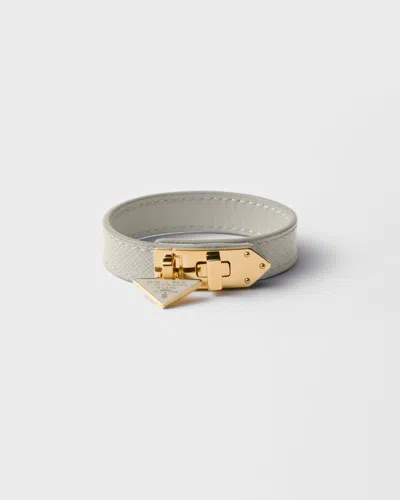 Prada Armband Aus Saffiano-leder In Brown