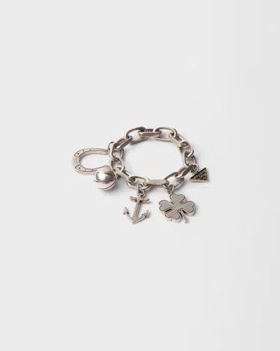 Prada Metal Charm Bracelet In Metallic