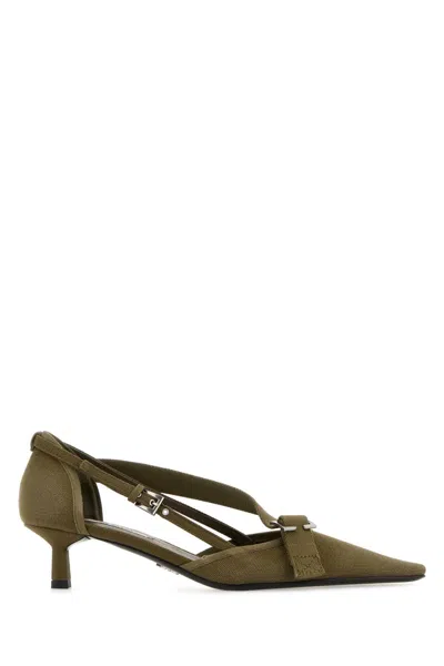 Prada Geometric Mini Pumps With Buckle Accents In Animal Print