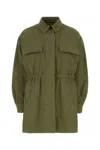 Prada Womens Green Old Panama Drawstring-waist Cotton Jacket In Green