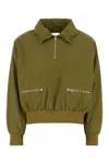 Prada Womens Green Logo-embellished Pull-on Cotton Jacket In Oliva