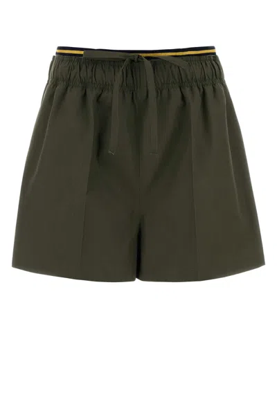 Prada Army Green Poplin Shorts
