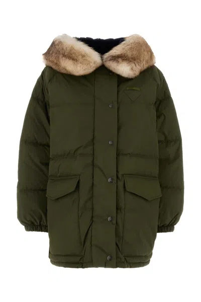 Prada Army Green Re-nylon Down Jacket
