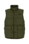 Prada Piumino Smanicato In Re-nylon Verde Militare Uomo In Green