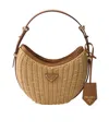 Prada Wicker And Leather Arque Bag In Nude
